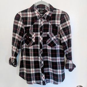 Wet Seal Black & Red Plaid Flannel